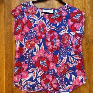 Sigred Olsen Floral Linen Blouse Large BNWOT